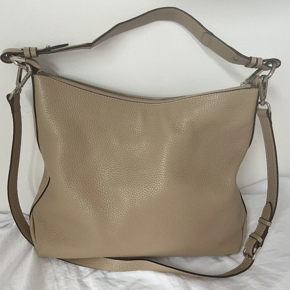 Decadent Copenhagen beige leather large cross body bag